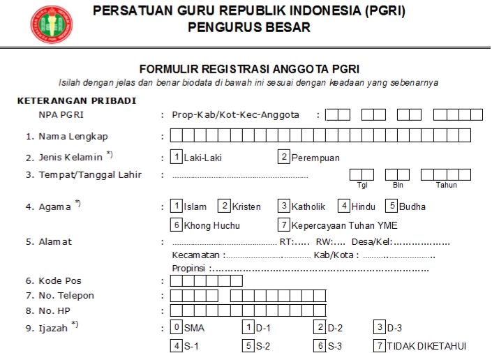 Pendaftaran PGRI Dairi - Persatuan Guru Republik Indonesia Cabang Dairi
